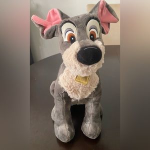 Large Disney Collection Lady And The Tramp Gray Dog Plush Soft Stuffed Toy 13”